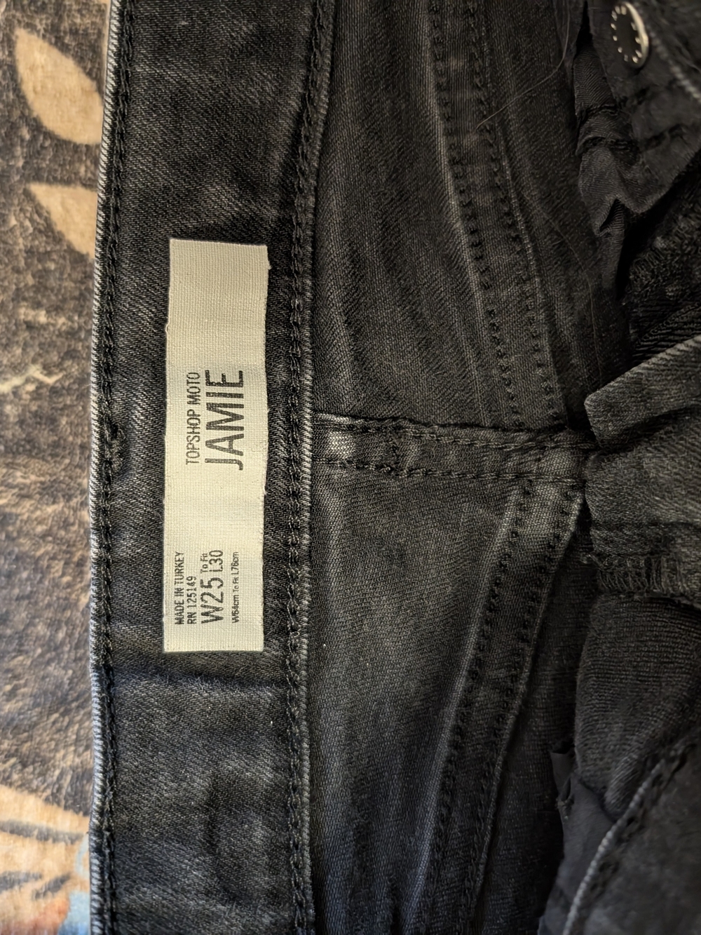 Topshop Jamie Jeans with Multicolor Floral Embroidery Size 25 - Picture 6 of 15
